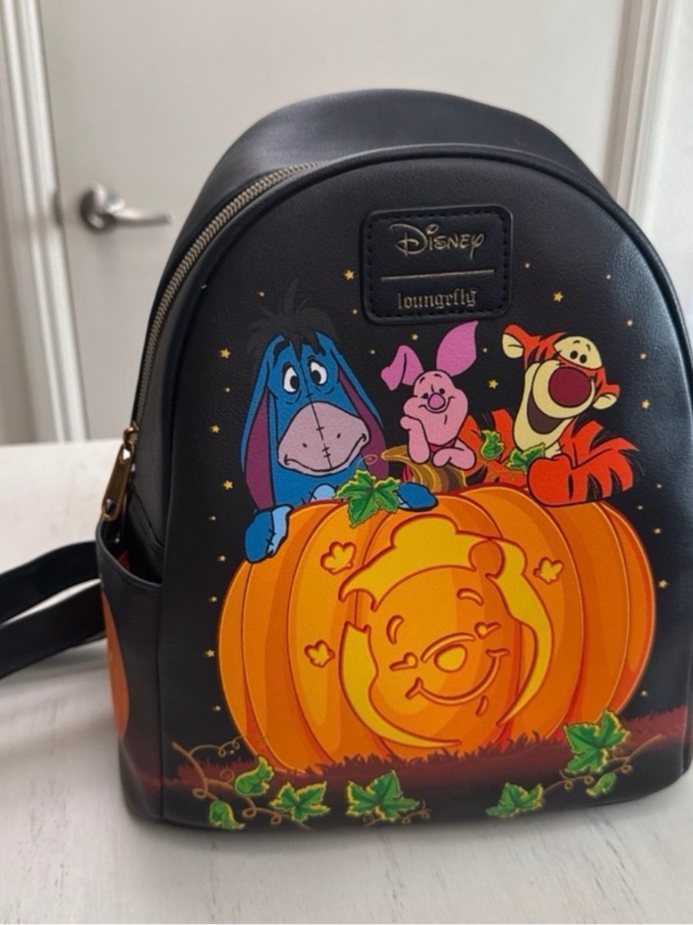 Loungefly Black Pumpkin Patch Winnie the Pooh Mini Backpack